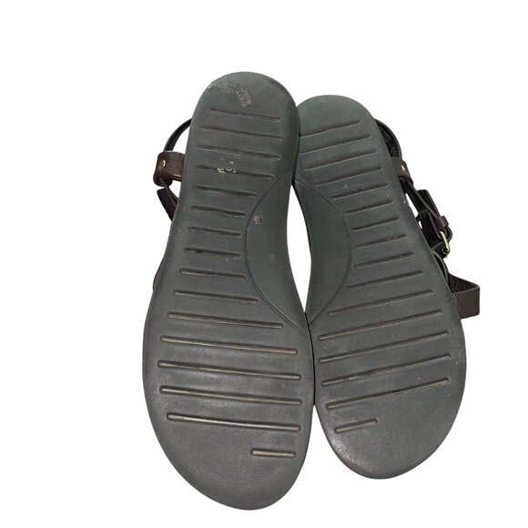 Emozioni Womens Sandals Size 40 Brown Leather Designer Gladiator Italy - Picture 9 of 13